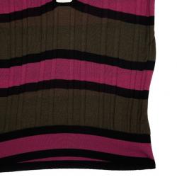 Pre Owned Louis Vuitton Striped Polo Top S