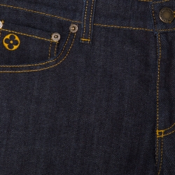 Louis Vuitton Indigo Dark Wash Denim Straight Fit Jeans S