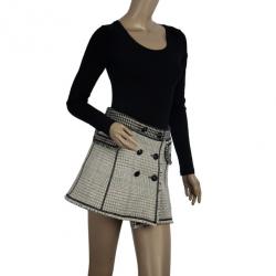 Louis Vuitton Overlap Tweed Skirt S
