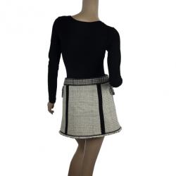 Louis Vuitton Overlap Tweed Skirt S
