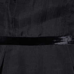 Louis Vuitton Black Wool Blend Pleater Detail Top M