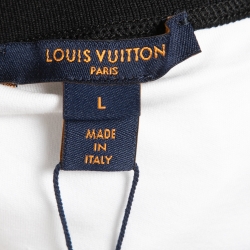 Louis Vuitton  White Chain Print Crew Neck Half Sleeve T-Shirt L