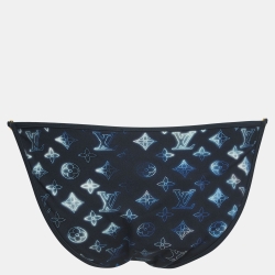 Pre Owned Louis Vuitton Navy Blue Mahina Monogram Stretch Knit Bikini Bottom M