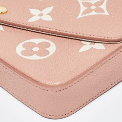Pre Owned Louis Vuitton Rose Trianon Giant Monogram Empreinte Leather Felicie Pochette Bag    