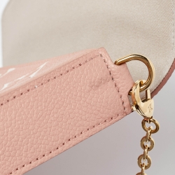 Pre Owned Louis Vuitton Rose Trianon Giant Monogram Empreinte Leather Felicie Pochette Bag    