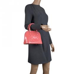 Louis Vuitton Rose Litchi Monogram Vernis Alma BB Bag at 1stDibs