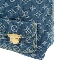 Pre Owned Louis Vuitton Blue Denim Monogram Baggy GM