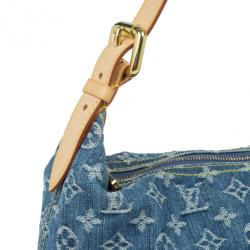 Pre Owned Louis Vuitton Blue Denim Monogram Baggy GM