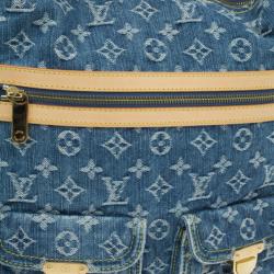 Pre Owned Louis Vuitton Blue Denim Monogram Baggy GM