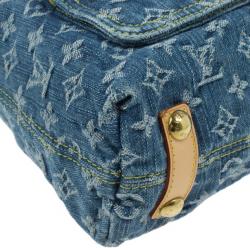 Pre Owned Louis Vuitton Blue Denim Monogram Baggy GM