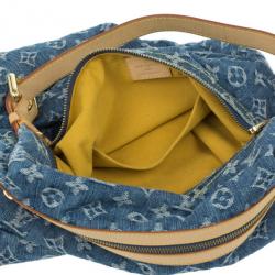 Pre Owned Louis Vuitton Blue Denim Monogram Baggy GM