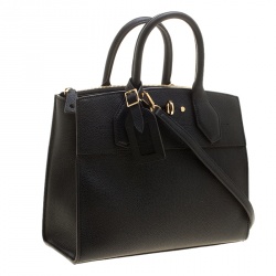 Pre Owned Louis Vuitton Black Leather City Steamer PM Bag