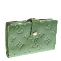 مملوكة مسبقًا Louis Vuitton Vert Tonic Monogram Vernis Port Feuille Vienoise French Purse Wallet