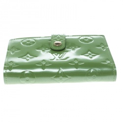 مملوكة مسبقًا Louis Vuitton Vert Tonic Monogram Vernis Port Feuille Vienoise French Purse Wallet