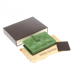 مملوكة مسبقًا Louis Vuitton Vert Tonic Monogram Vernis Port Feuille Vienoise French Purse Wallet