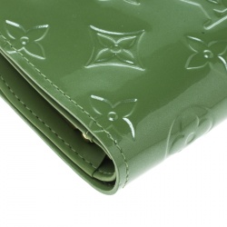 مملوكة مسبقًا Louis Vuitton Vert Tonic Monogram Vernis Port Feuille Vienoise French Purse Wallet