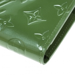 مملوكة مسبقًا Louis Vuitton Vert Tonic Monogram Vernis Port Feuille Vienoise French Purse Wallet