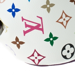 Pre Owned Louis Vuitton White Multicolor Monogram Limited Edition Canvas and Alligator Marilyn Bag     