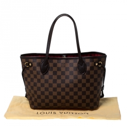 Louis Vuitton Damier Ebene Canvas Neverfull PM Bag