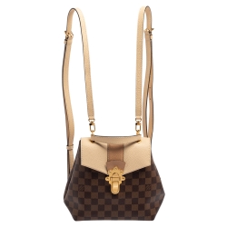Louis Vuitton, Bags, Louis Vuitton Clapton Backpack Damier Brown Canvas  Leather Cream Crossbody