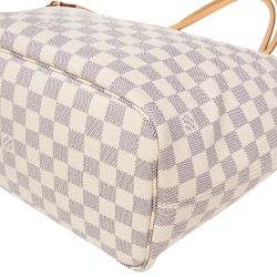 Pre Owned Louis Vuitton Damier Azur Canvas Neverfull MM Bag