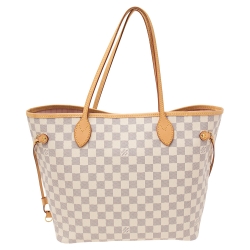 Pre Owned Louis Vuitton Damier Azur Canvas Neverfull MM Bag