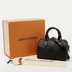 مملوكة مسبقًا  Louis Vuitton Black Monogram Empreinte Leather Speedy Bandouliere 20