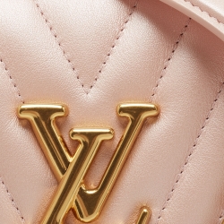 Pre Owned Louis Vuitton Metallic Pink Leather New Wave PM Chain Bag 