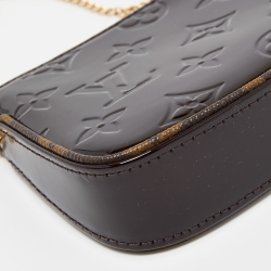 Pre Owned Louis Vuitton Amarante Monogram Vernis Mini Pochette Accessoires