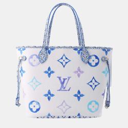 Louis Vuitton Blue Monogram Giant Canvas By The Pool 2.0 Neverfull MM Tote Bag