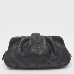 Pre Owned Louis Vuitton Black Monogram Mahina Leather Scala Mini Pouch Bag