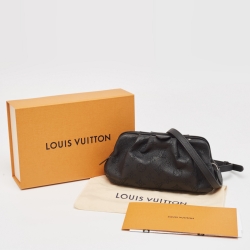 Pre Owned Louis Vuitton Black Monogram Mahina Leather Scala Mini Pouch Bag