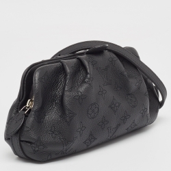 Pre Owned Louis Vuitton Black Monogram Mahina Leather Scala Mini Pouch Bag