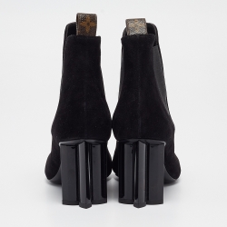 Louis Vuitton Black Suede Uniform Ankle Boots Size 36