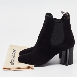 Louis Vuitton Black Suede Uniform Ankle Boots Size 36