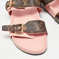 Louis Vuitton Brown Monogram Canvas Bom Dia Slides Size 39