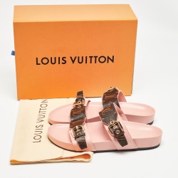 Louis Vuitton Brown Monogram Canvas Bom Dia Slides Size 39