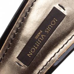 Pre Owned Louis Vuitton Black Silk Floral Crystal Embellished Pointed Toe Mules Size 36