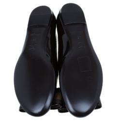 Pre Owned Louis Vuitton Damier Ebene Patent Valentine Ballet Flats Size 38