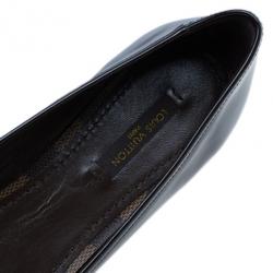Pre Owned Louis Vuitton Damier Ebene Patent Valentine Ballet Flats Size 38