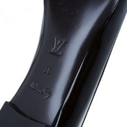 Pre Owned Louis Vuitton Damier Ebene Patent Valentine Ballet Flats Size 38