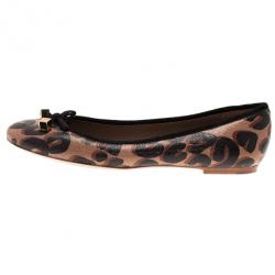 Pre Owned Louis Vuitton Brown Stephen Sprouse Leopard Ballet Flats Size 37.5