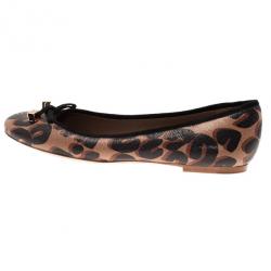 Pre Owned Louis Vuitton Brown Stephen Sprouse Leopard Ballet Flats Size 37.5