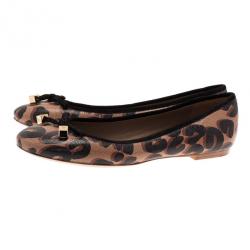 Pre Owned Louis Vuitton Brown Stephen Sprouse Leopard Ballet Flats Size 37.5