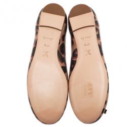 Pre Owned Louis Vuitton Brown Stephen Sprouse Leopard Ballet Flats Size 37.5