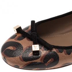 Pre Owned Louis Vuitton Brown Stephen Sprouse Leopard Ballet Flats Size 37.5