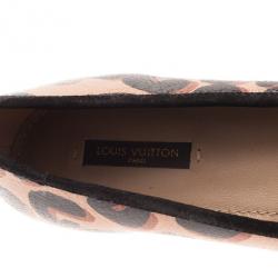 Pre Owned Louis Vuitton Brown Stephen Sprouse Leopard Ballet Flats Size 37.5
