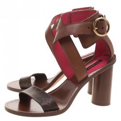 مملوكة مسبقًا Louis Vuitton Fuchsia Monogram Canvas and Leather Ocean Drive Ankle Strap Sandals Size 40