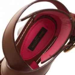 مملوكة مسبقًا Louis Vuitton Fuchsia Monogram Canvas and Leather Ocean Drive Ankle Strap Sandals Size 40