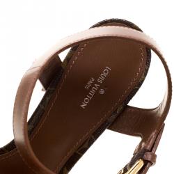 Pre Owned صندل لوي فيتون بلوم ذهبي جلد وكانفاس مونوغرامي ذهبي مقاس 38.5